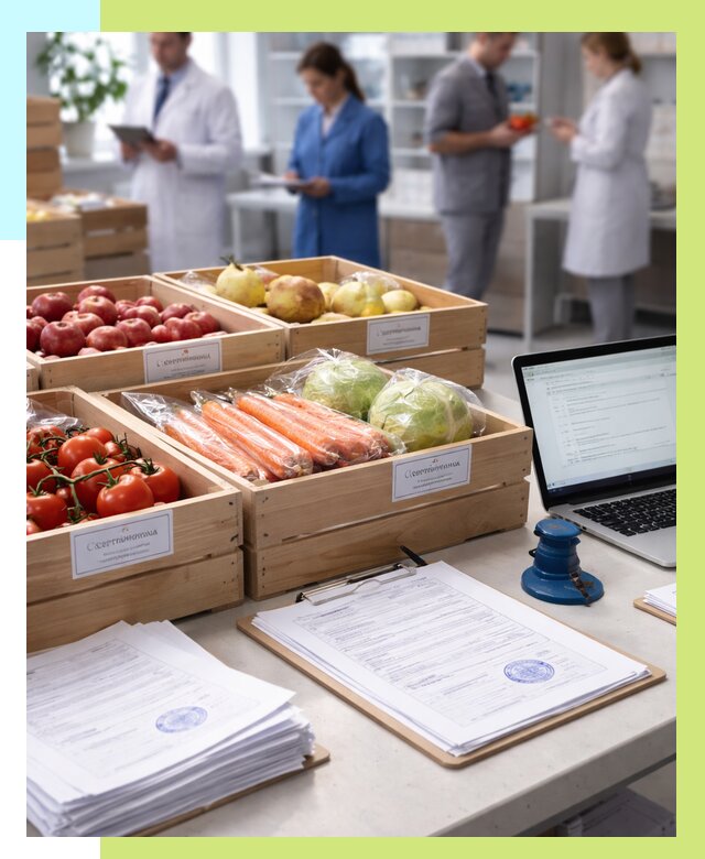 Сертификация овощей и фруктов в Ногинске от 8611 р. | Алешин-Нгн