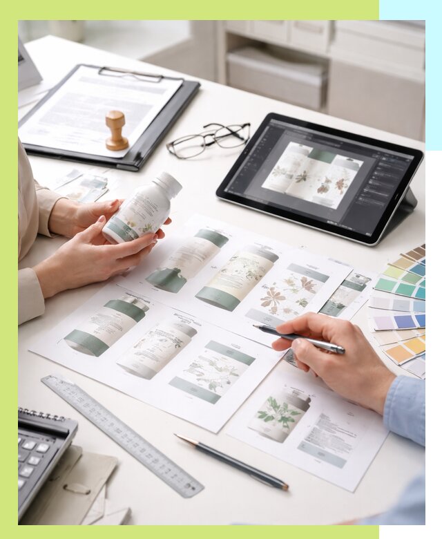 Профессиональная разработка дизайна и текста этикетки продукции в Ногинске